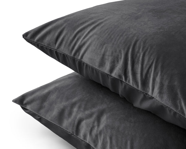 Velvet 2 in 1 Kissenbezüge Anthrazit 60 x 70