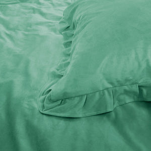 Bettbezug - Velvet Ruffles Grün