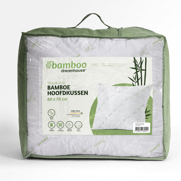 Bamboe Hoofdkussen Weiß 60 70 cm