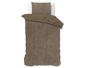 Bettbezug - Rib Teddy Taupe