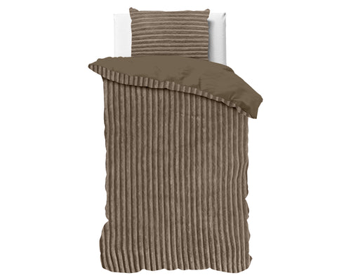 Bettbezug - Rib Teddy Taupe
