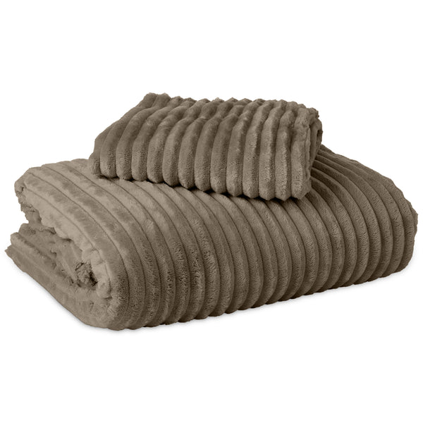Bettbezug - Rib Teddy Taupe