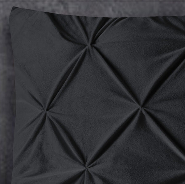Velvet Pintuck 2pack Kissenbezüge Schwarz 60 x 70