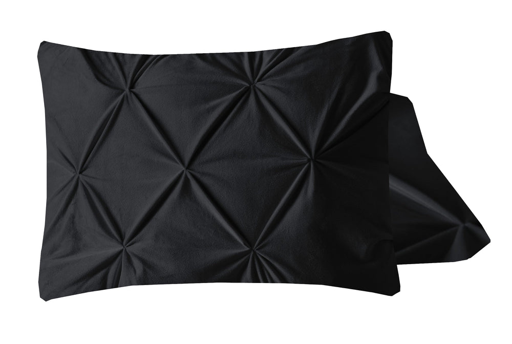 Velvet Pintuck 2pack Kissenbezüge Schwarz 60 x 70