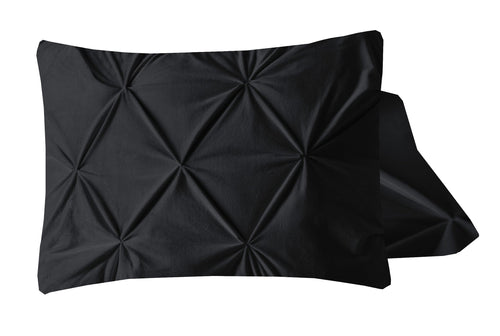 Velvet Pintuck 2pack Kissenbezüge Schwarz 60 x 70
