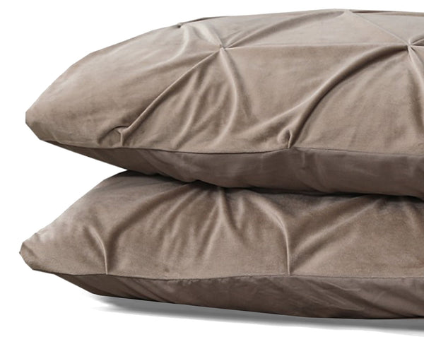 Velvet Pintuck 2pack Kissenbezüge Taupe 60 x 70