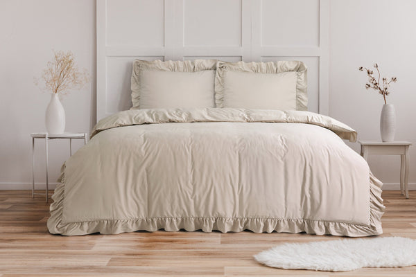Bettbezug - Ruffles Taupe