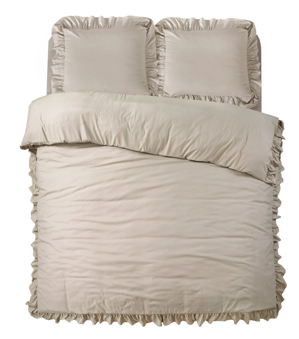 Bettbezug - Ruffles Taupe