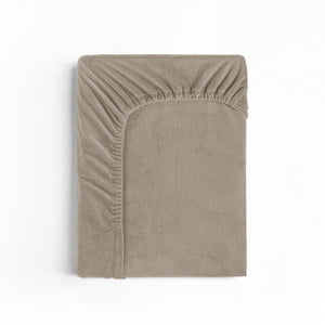 Velvet hoeslaken Taupe/Grau
