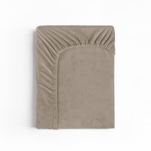 Velvet hoeslaken Taupe/Grau