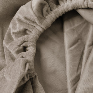 Velvet hoeslaken Taupe/Grau