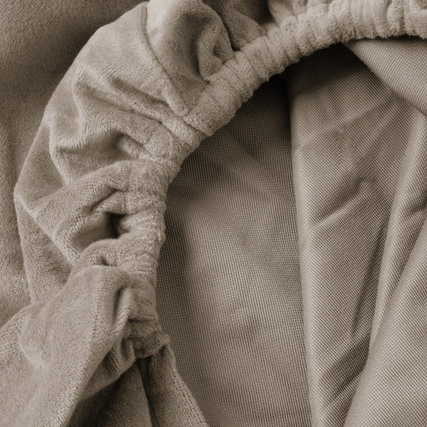 Velvet hoeslaken Taupe/Grau