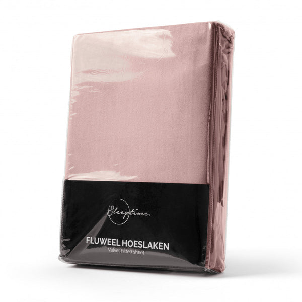 Velvet hoeslaken Altrosa