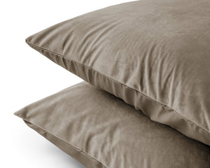 Velvet 2 in 1 Kissenbezüge Taupe/Grau 60 x 70