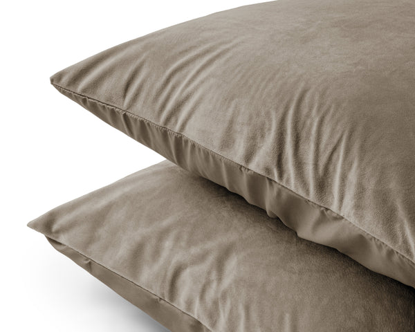 Velvet 2 in 1 Kissenbezüge Taupe 60 x 70