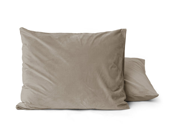 Velvet 2 in 1 Kissenbezüge Taupe/Grau 60 x 70
