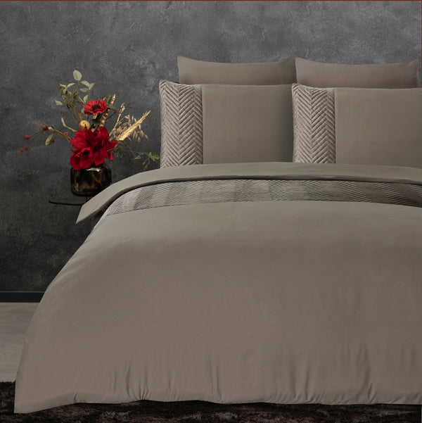 Bettbezug - Velvet Crossline Taupe