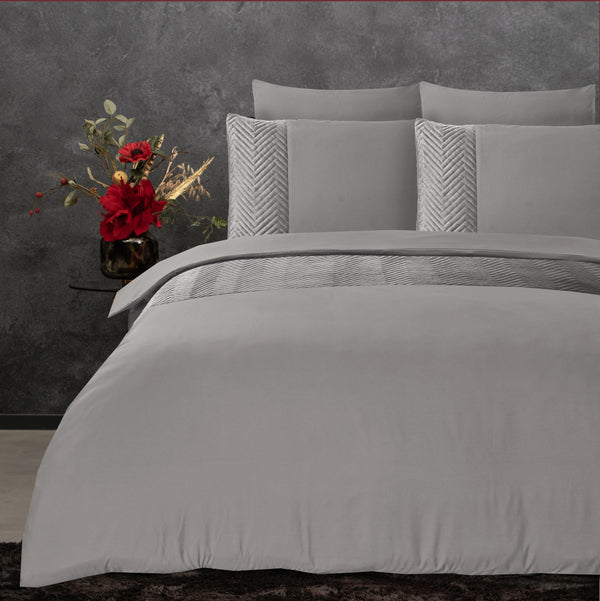 Bettbezug - Velvet Crossline Sand/Grau
