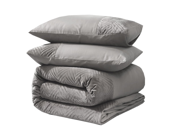 Bettbezug - Velvet Crossline Sand/Grau