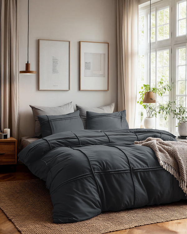 Bettbezug - Washed Tufted Anthrazit