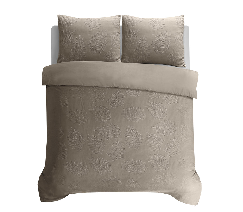 Bettbezug - Leaves 3D Taupe/Grau