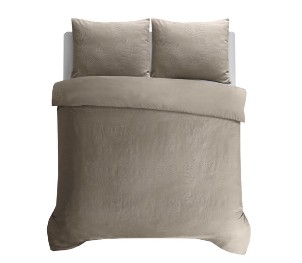 Bettbezug - Leaves 3D Taupe/Grau