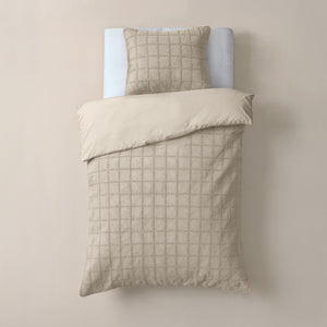 Bettbezug - Faux Fur Check Beige