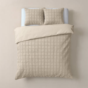 Bettbezug - Faux Fur Check Beige