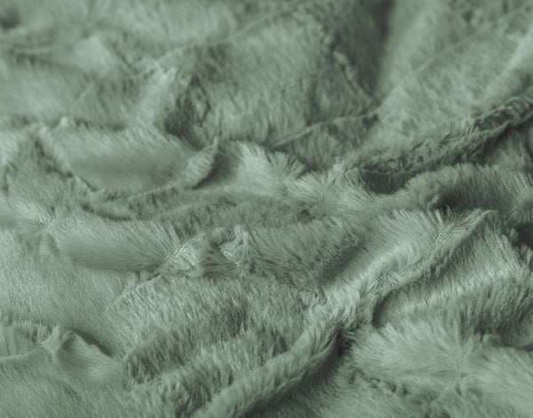 Bettbezug - Faux Fur Check Dunkelgrün