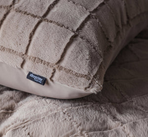 Bettbezug - Faux Fur Check Taupe