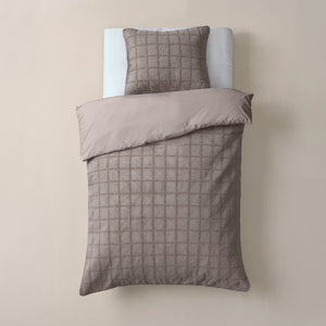 Bettbezug - Faux Fur Check Taupe