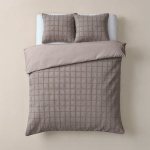 Bettbezug - Faux Fur Check Taupe