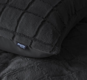 Bettbezug - Faux Fur Check Schwarz