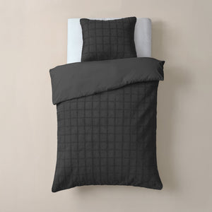 Bettbezug - Faux Fur Check Schwarz