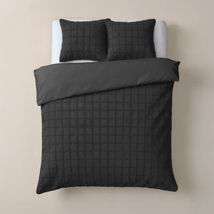 Bettbezug - Faux Fur Check Schwarz