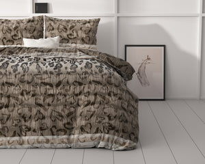 Bettbezug - Tiger Leopard Taupe