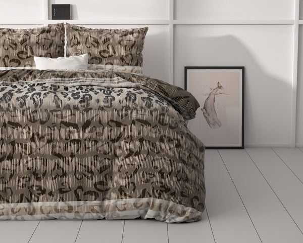Bettbezug - Tiger Leopard Taupe