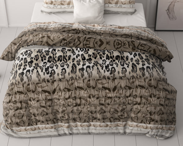 Bettbezug - Tiger Leopard Taupe