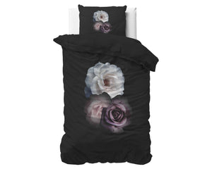 Bettbezug - Deep Flowers Schwarz