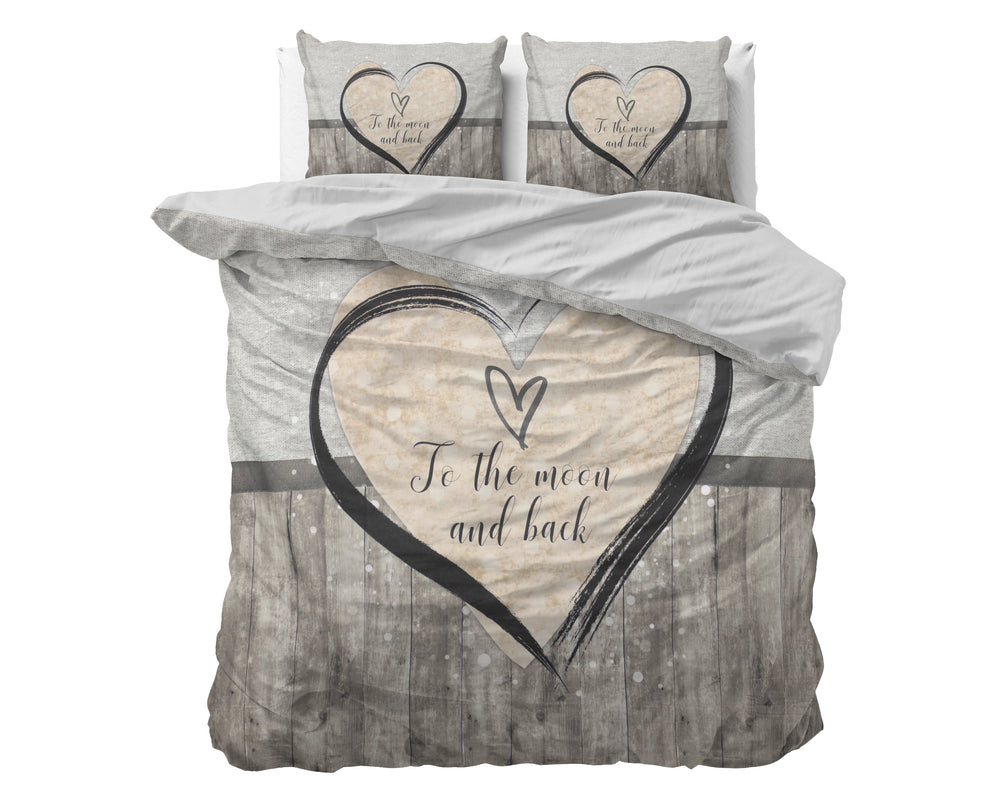 Bettbezug - Love To The Moon And Back 2 Grau