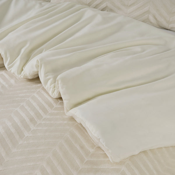 Bettbezug - Chevron Teddy Créme