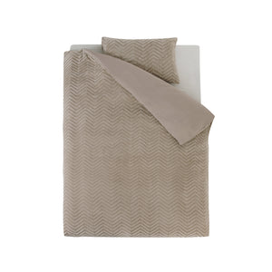 Bettbezug - Chevron Teddy Taupe