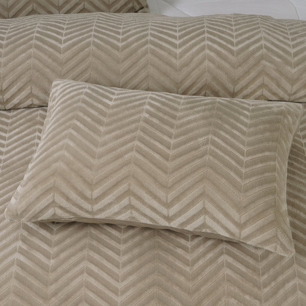 Bettbezug - Chevron Teddy Taupe