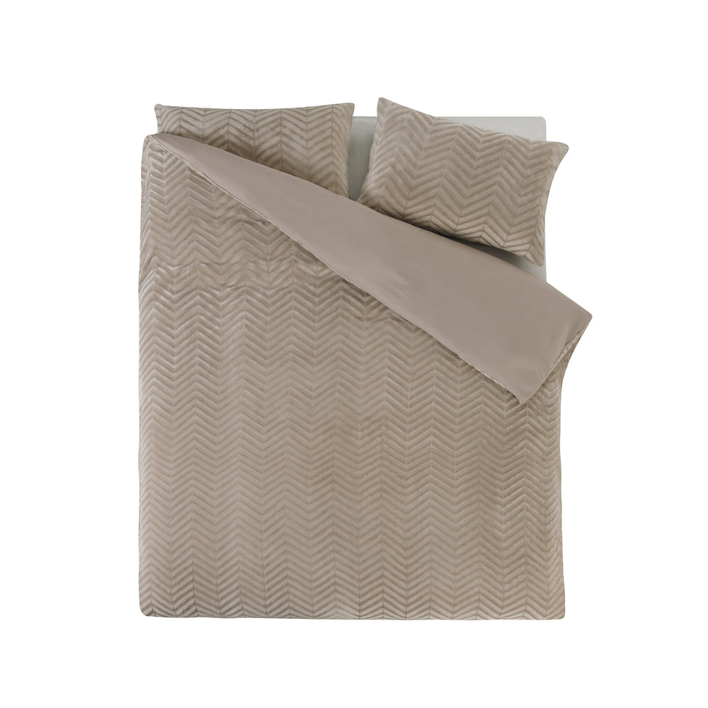 Bettbezug - Chevron Teddy Taupe