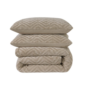 Bettbezug - Chevron Teddy Taupe