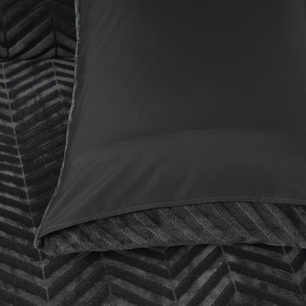 Bettbezug - Chevron Teddy Anthrazit