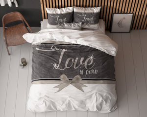 Bettbezug - Pure Love Grau