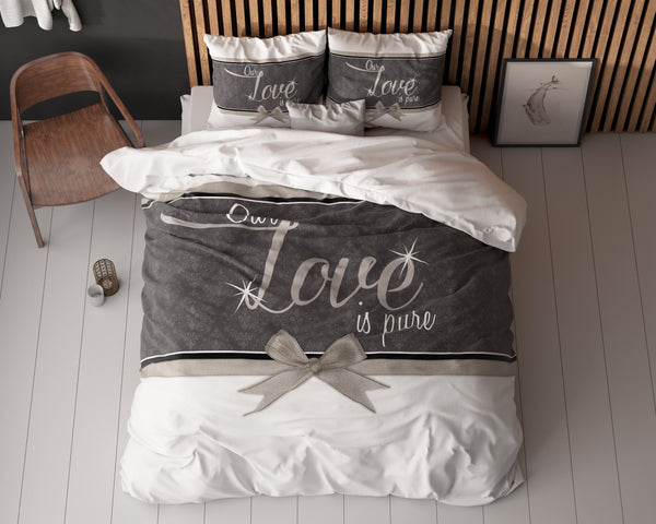 Bettbezug - Pure Love Grau