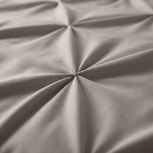 Bettbezug - Border Pintuck Taupe/Grau