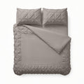 Bettbezug - Border Pintuck Taupe/Grau